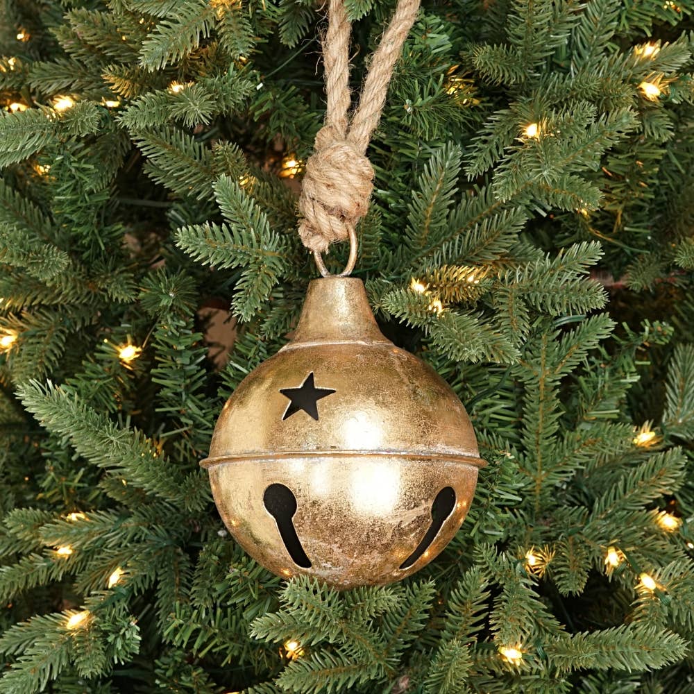 Vintage Gold Bell With Jute loop