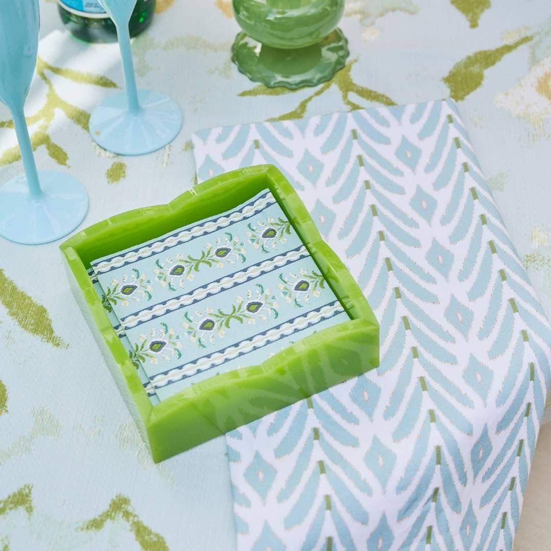 Petite Frond Blue Tea Towel: One Size