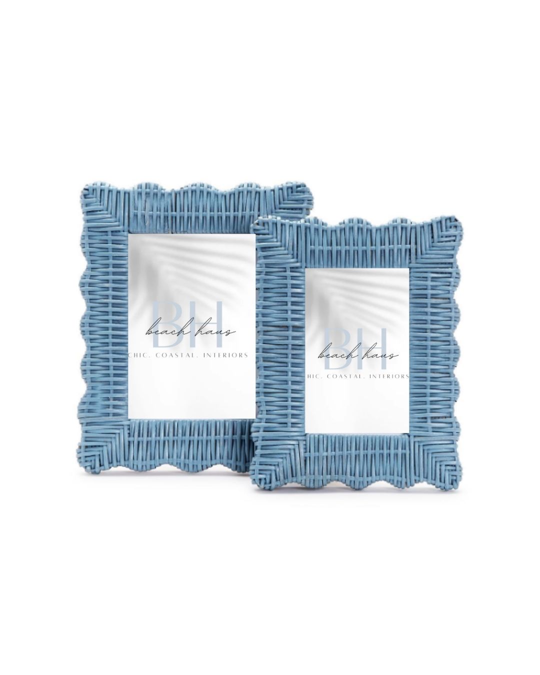 Blue Wicker Weave Photo Frame