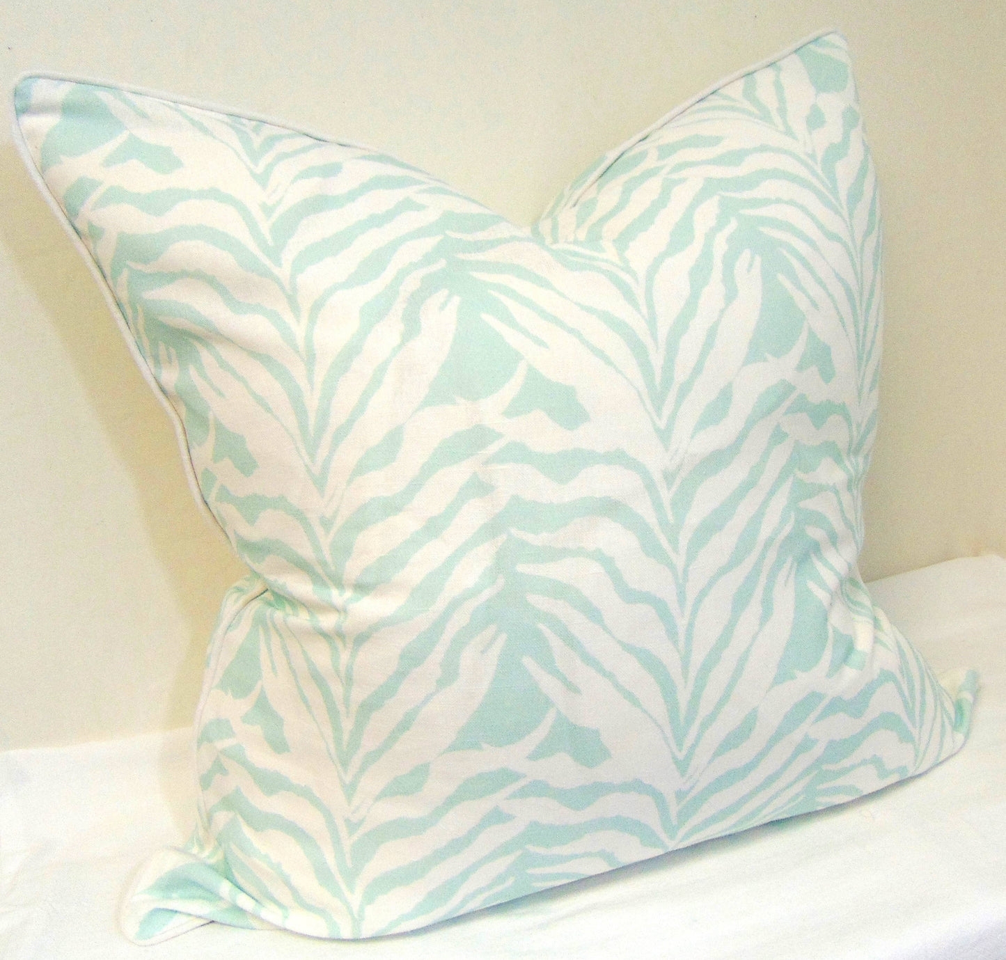 Seaweed Stripe Seamist Pillow Cover W/ Welt