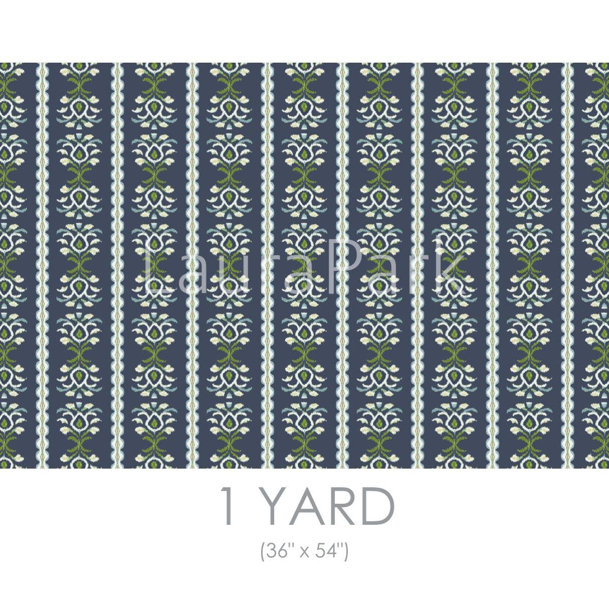 Rosemary Stripe Indigo Sample Swatch: 9" x 9" Sample Swatch