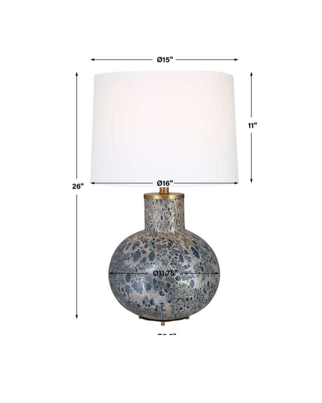 Maui volcanic glass table lamp