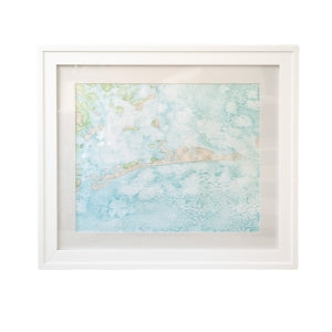 Framed Coastal Canvas Watercolor Map