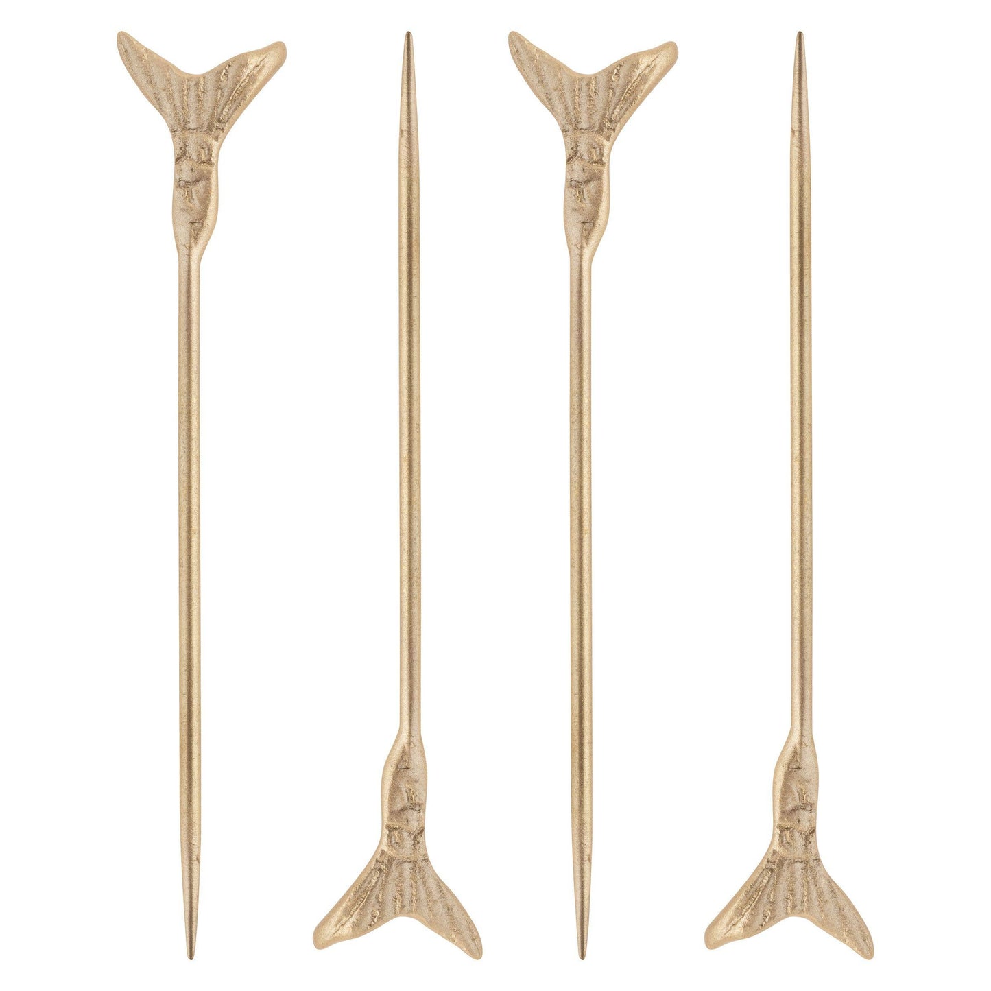 Mermaid Tail Cocktail Picks S/4 Gold