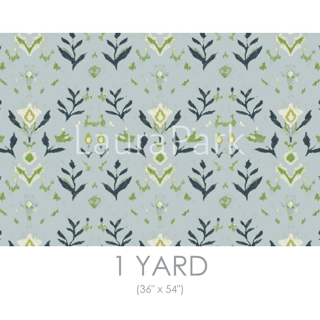 Petal Garden Navy Sample Swatch: 9" x 9" Sample Swatch