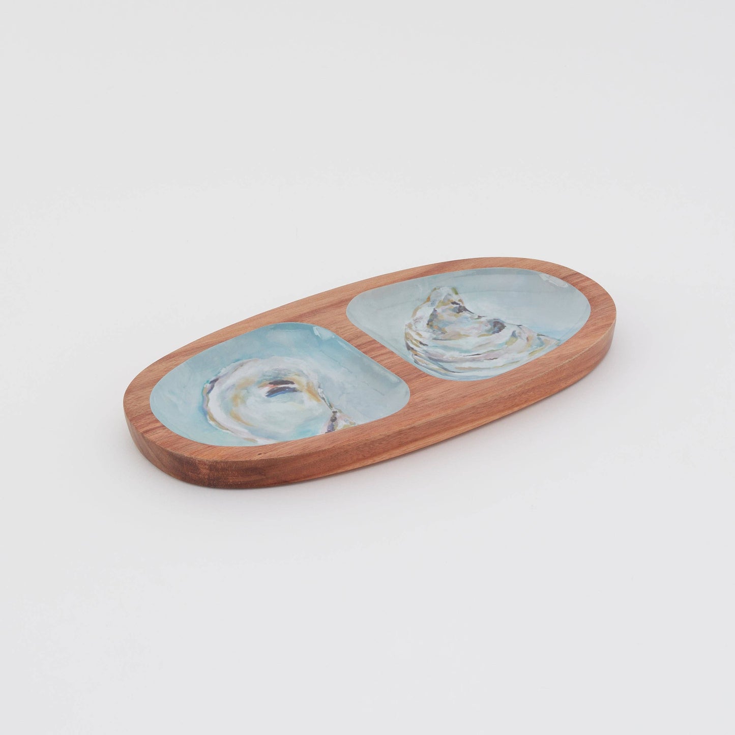 Stormy Shell Wood Serving Tray