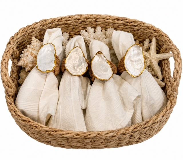 Handmade Pearl Oyster Napkin Rings