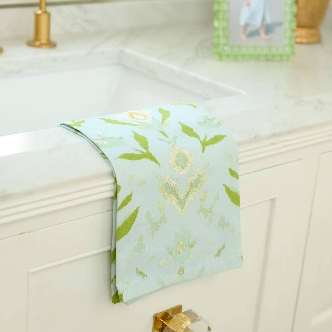Petal Garden Aqua Tea Towel: One Size