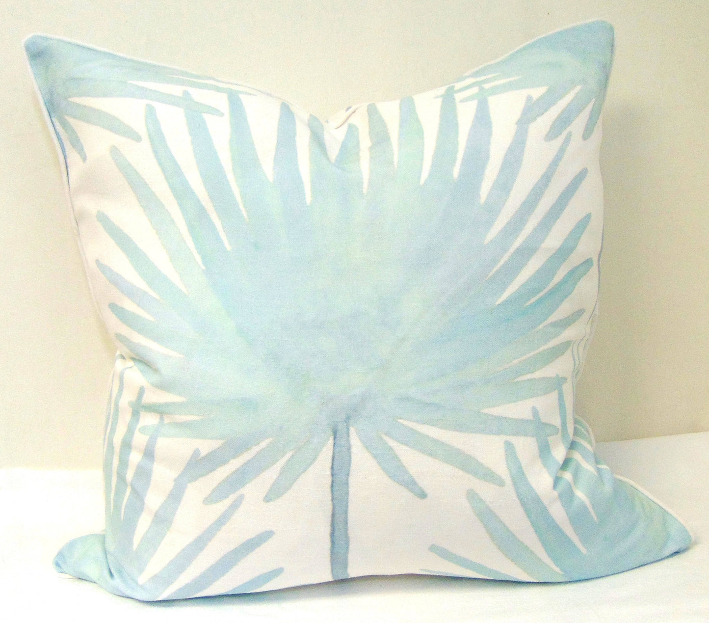 Palm Frond Pillow Cover With Welt