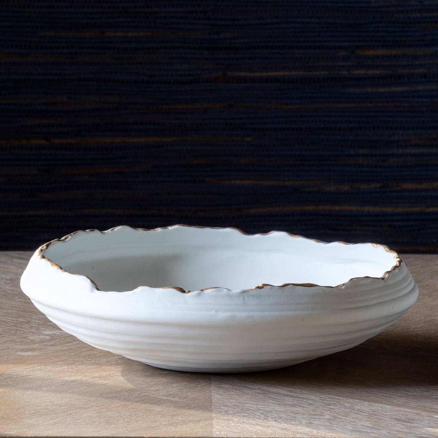 Gilded Organic Edge Shallow Bowl - 9.25"