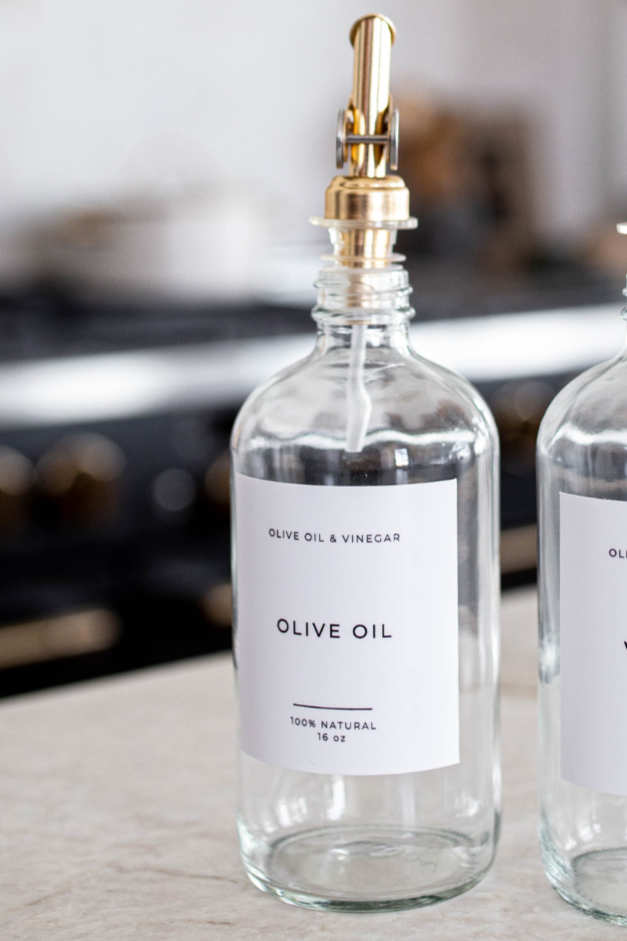Olive Oil Glass Clear Bottle