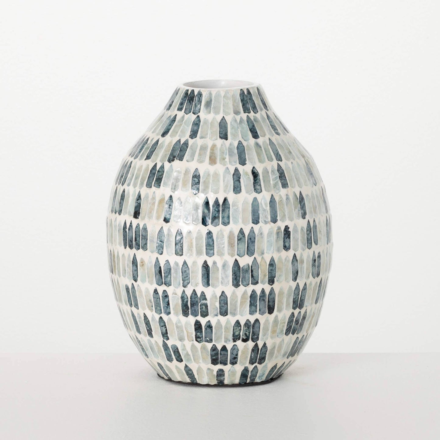 Blue Bamboo Capiz Vase