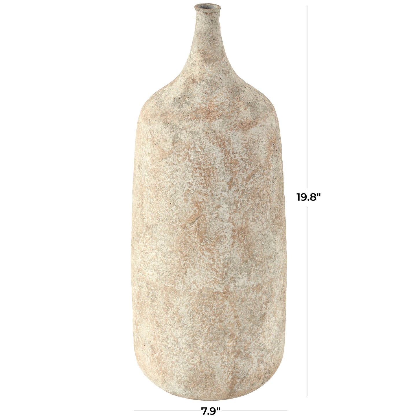 Rustic Beige Metal Vase