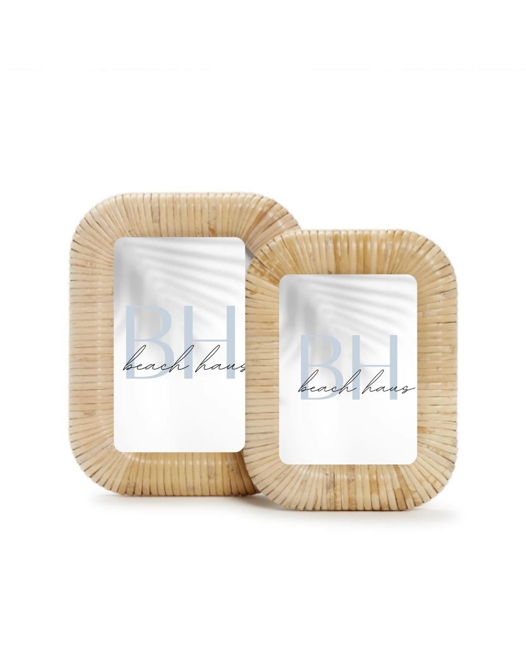 Curved Woven Rattan Photo Frame