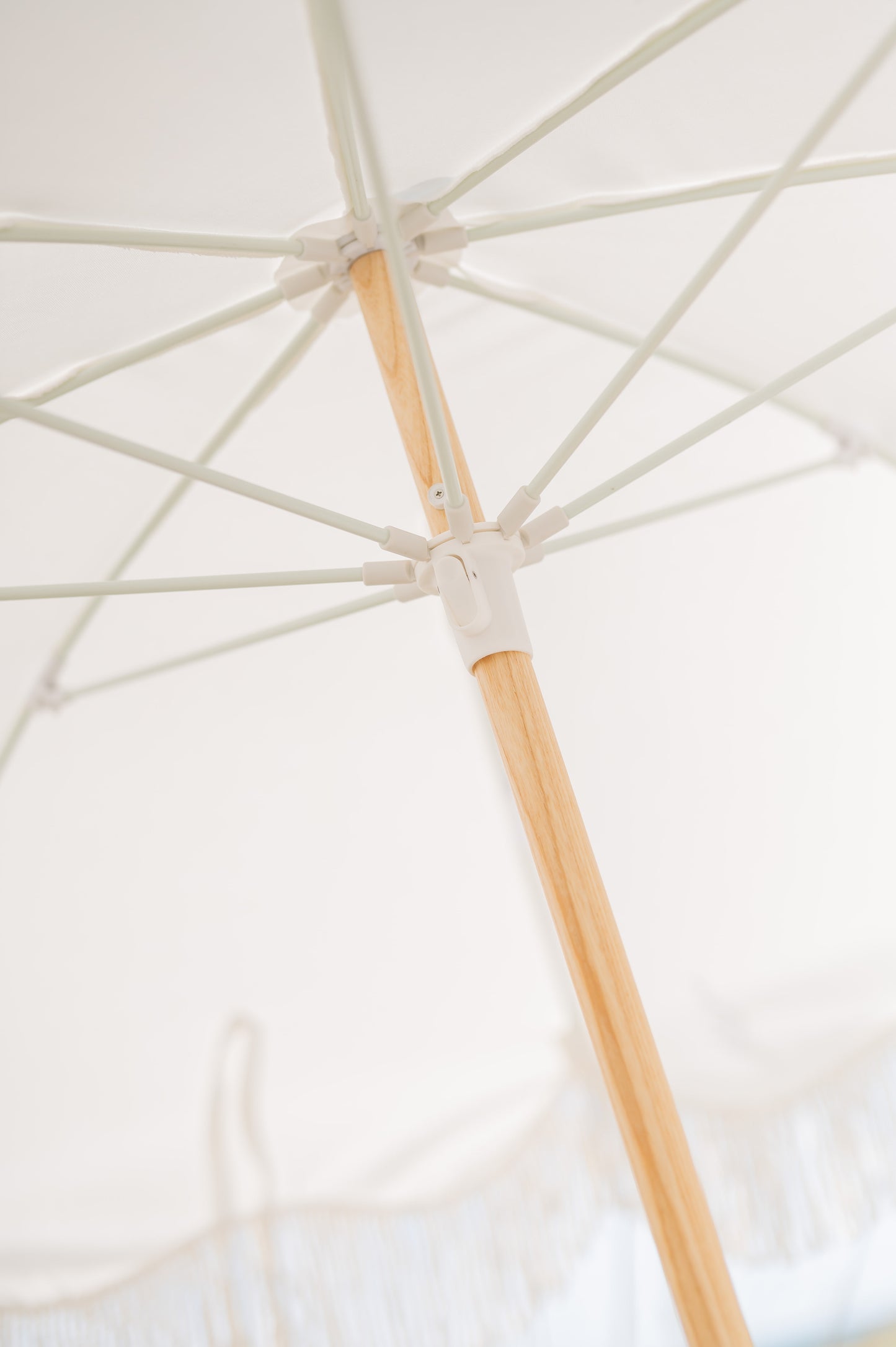 White Fringe Umbrella 6 1/2
