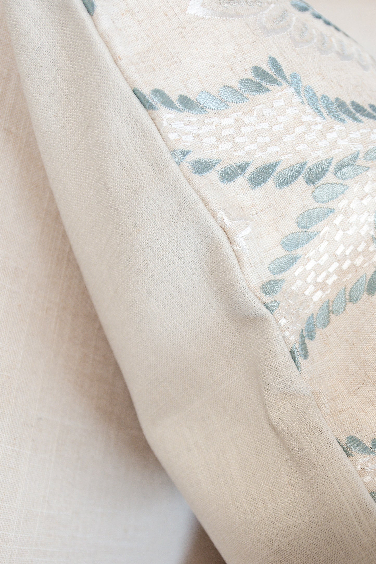 Ocean Grace Embroidered Pillow Cover