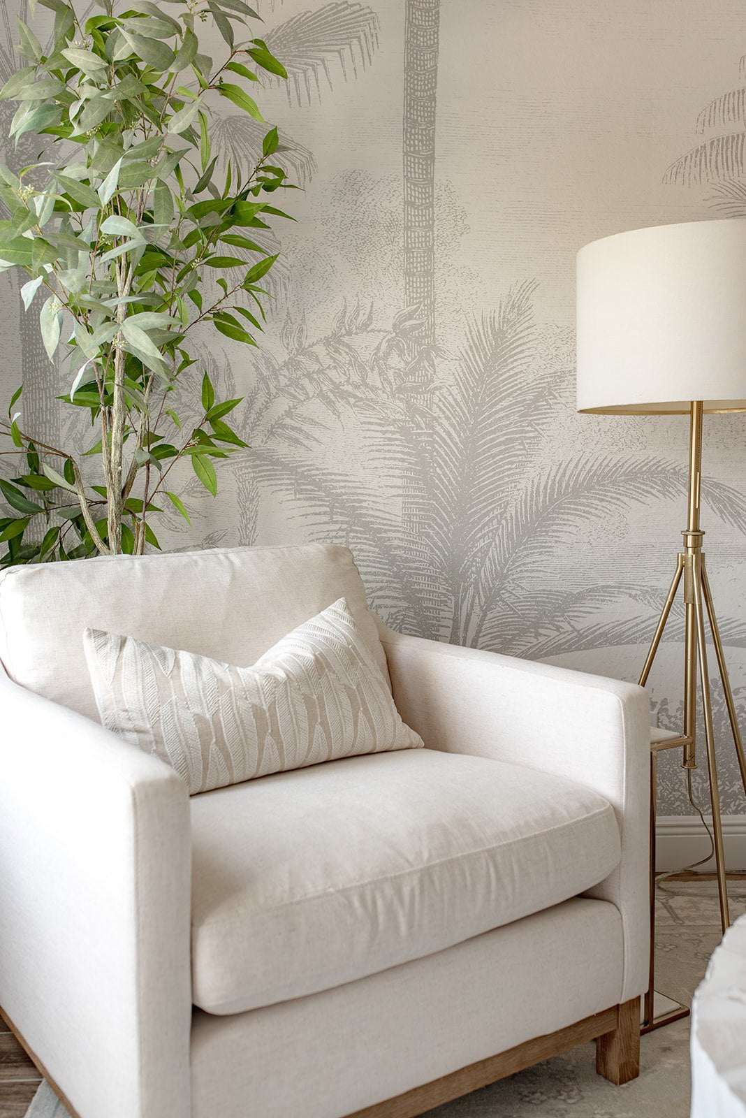 Sand & White Feather Lumbar Pillow Cover