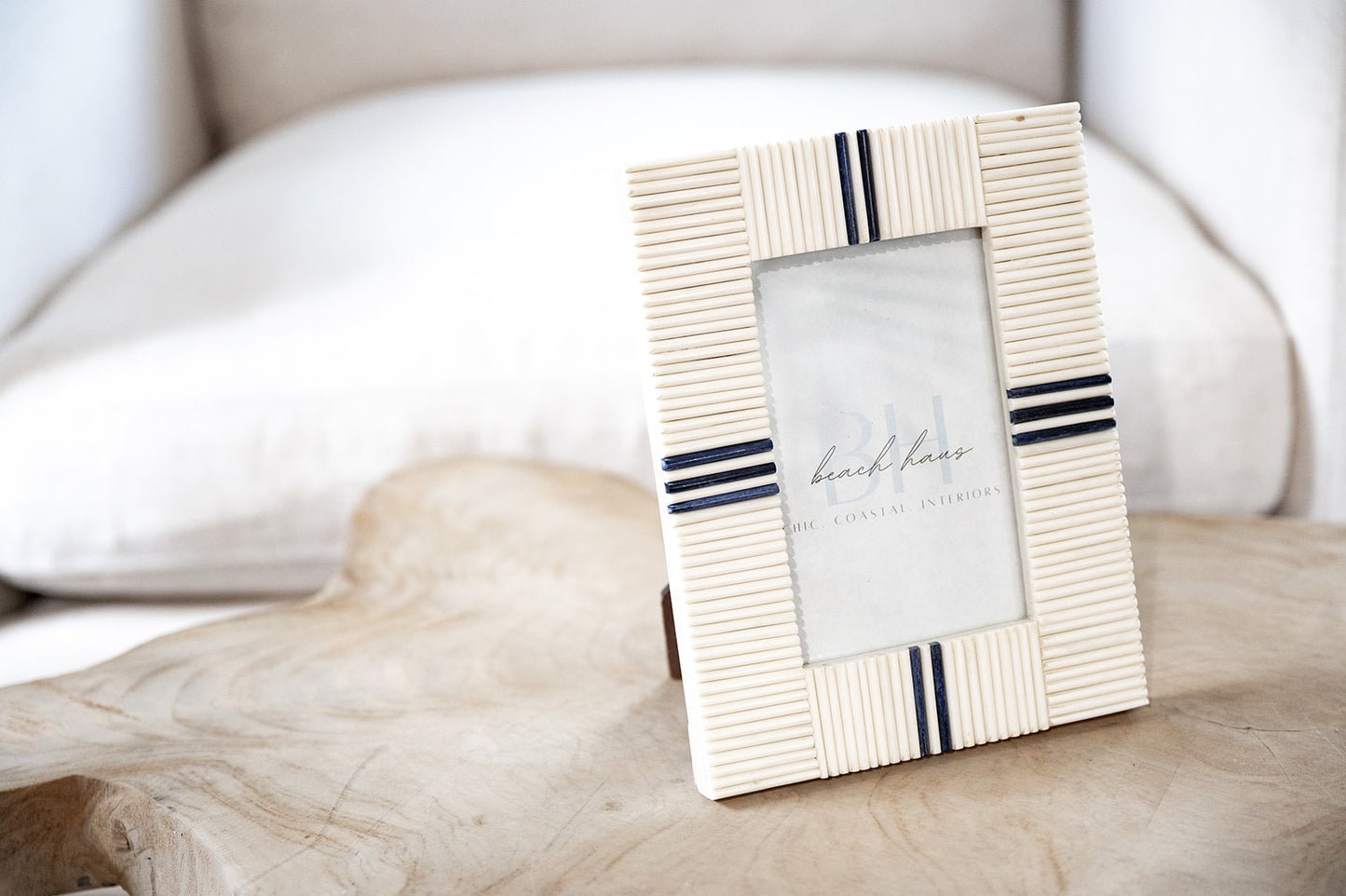 Stacks Natural Bone Frames with Lapis Inlay