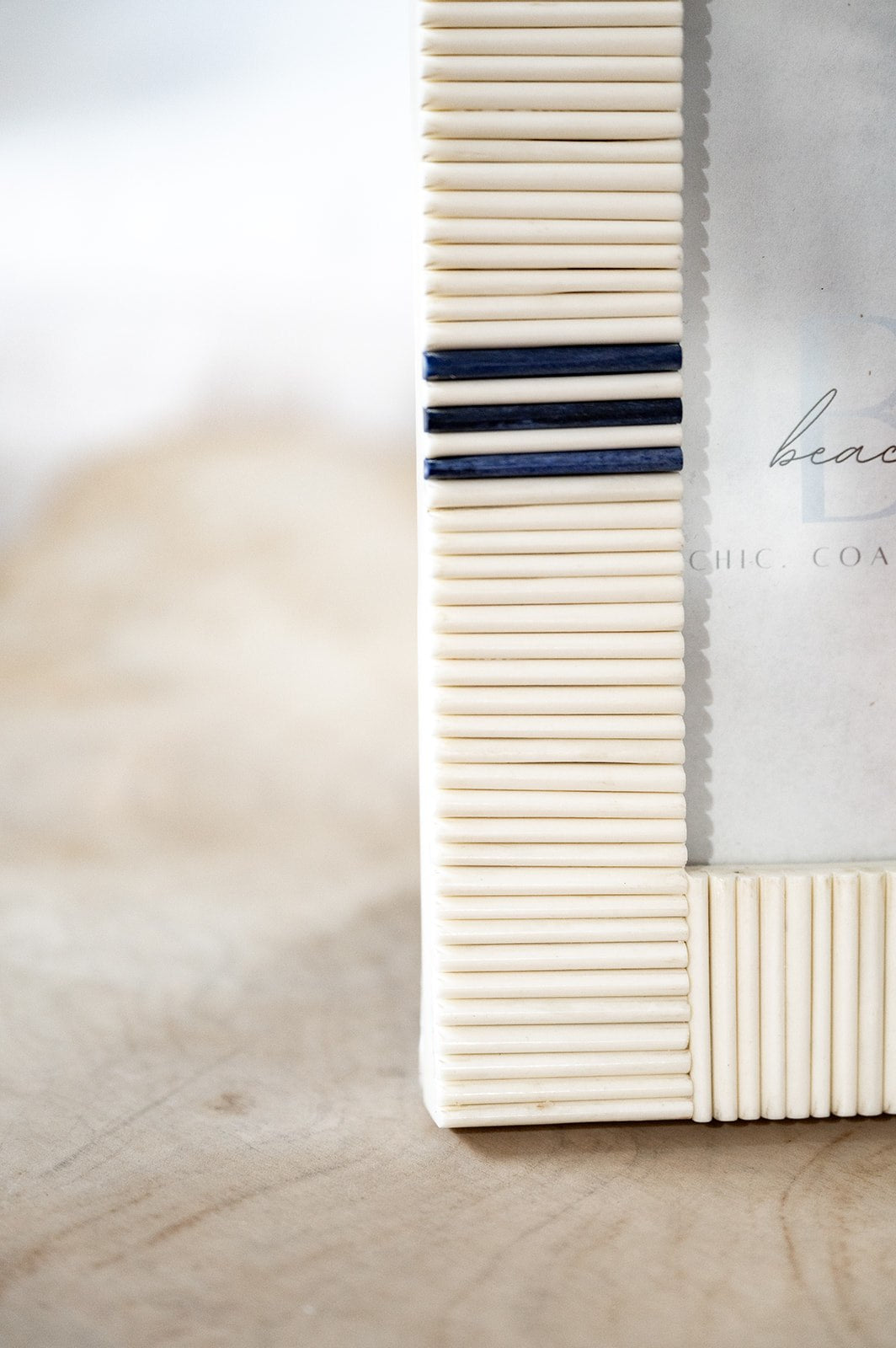 Stacks Natural Bone Frames with Lapis Inlay