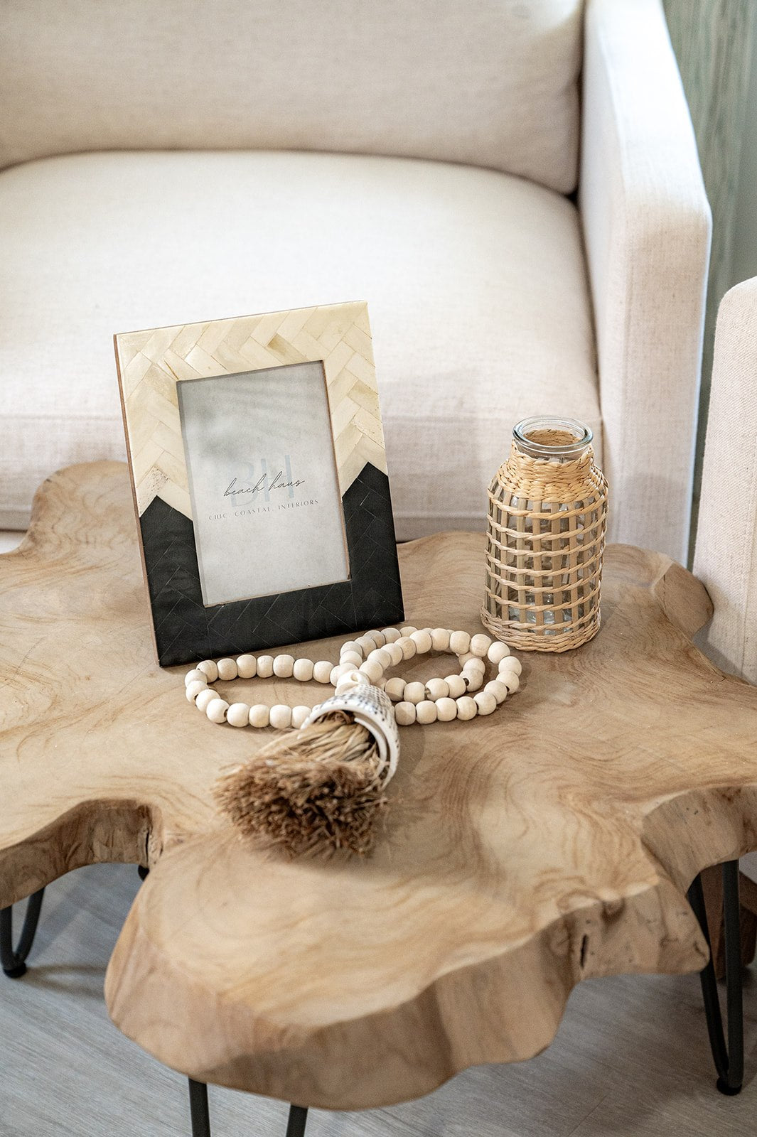 Ebony & Ivory Chevron Bone Photo Frame