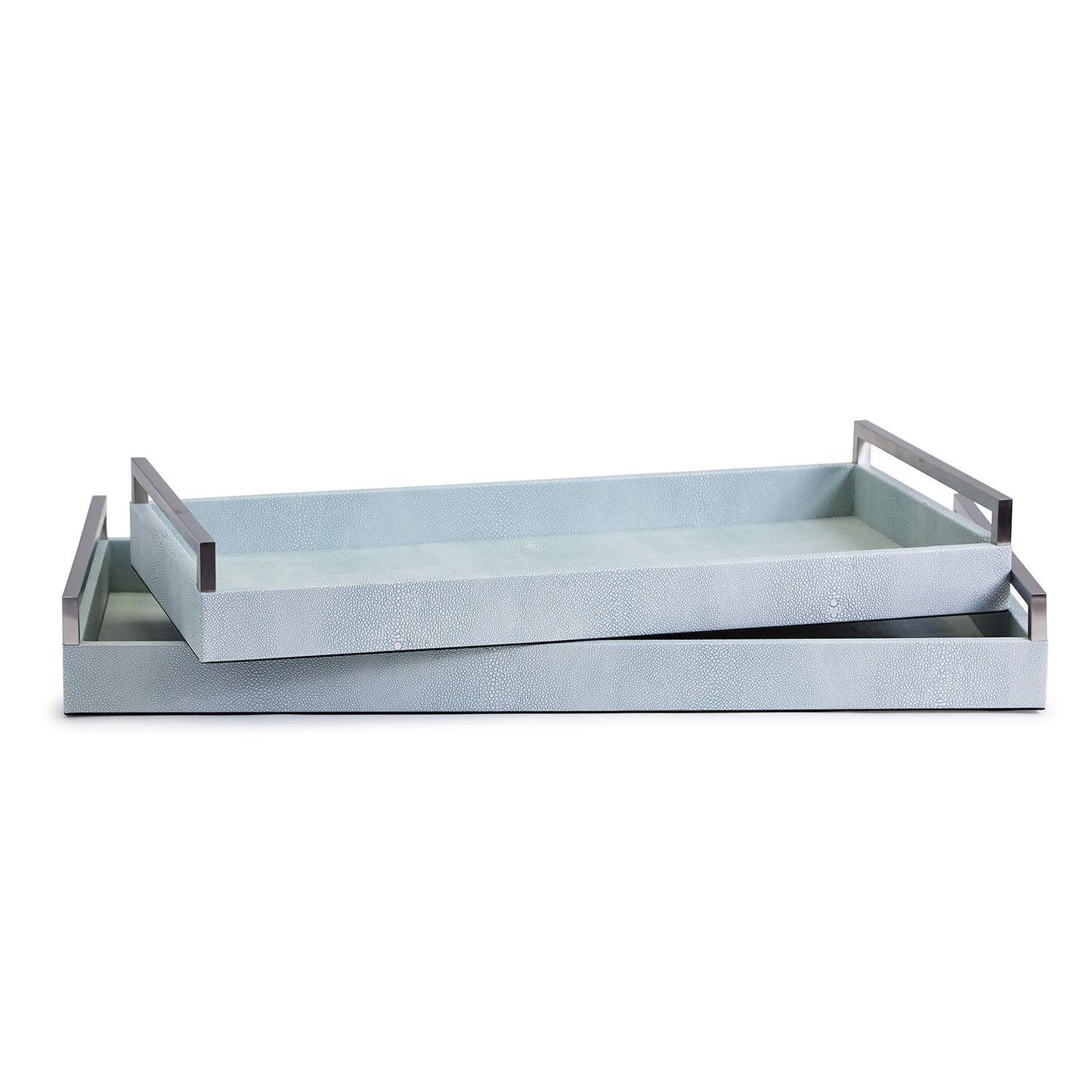 Iced Blue Faux Shagreen Tray