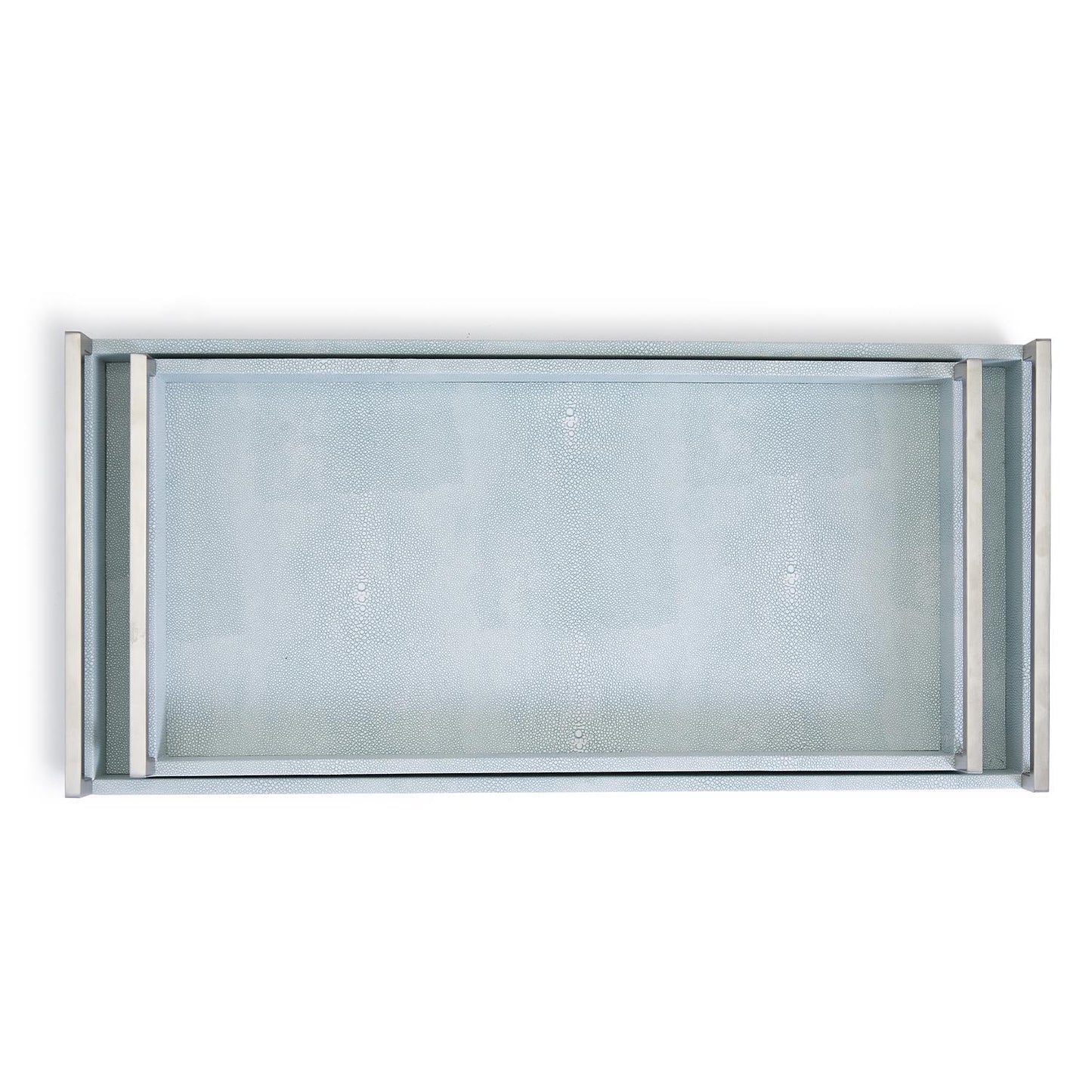 Iced Blue Faux Shagreen Tray