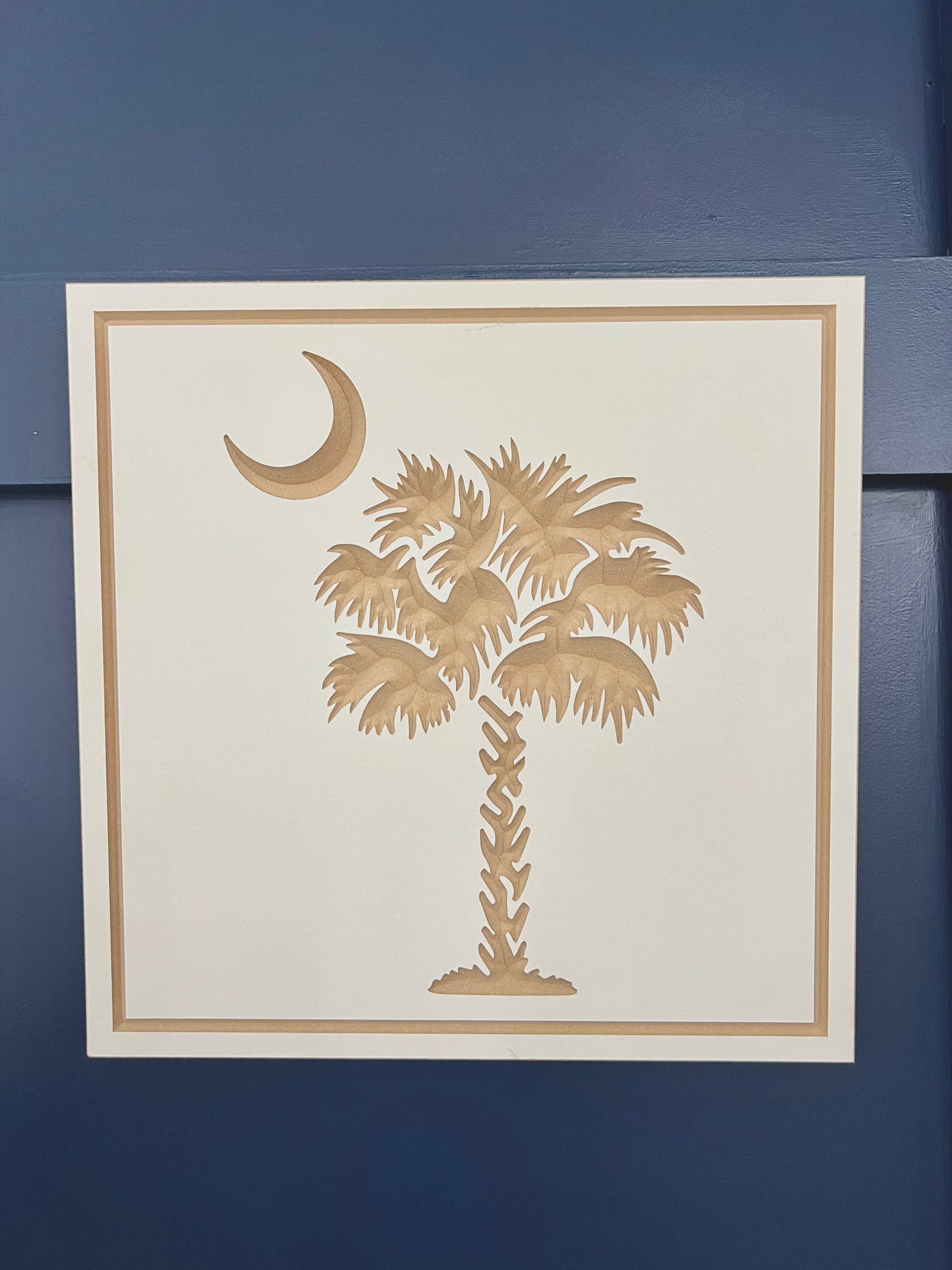 Carved Coastal Wooden Tile