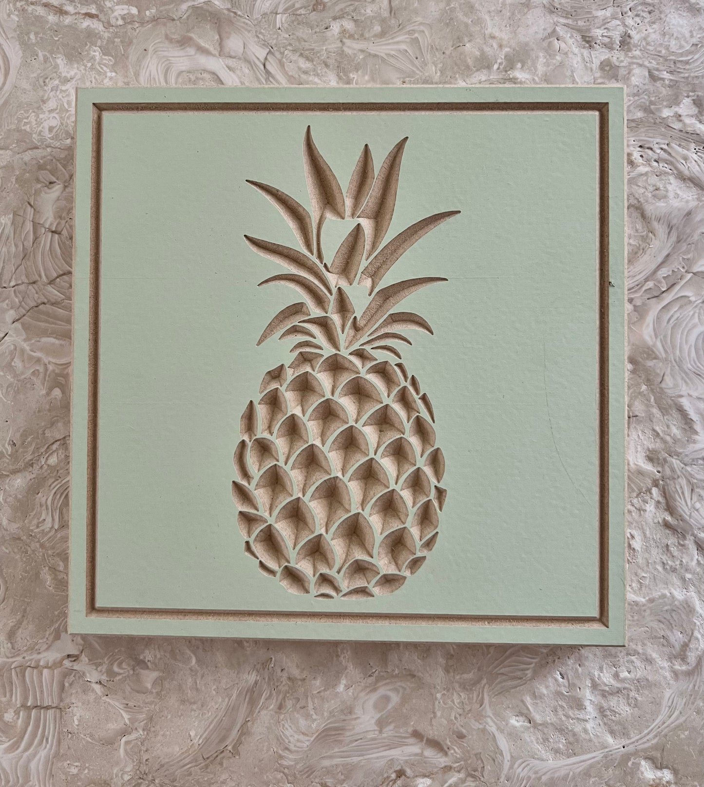Carved Coastal Wooden Tile