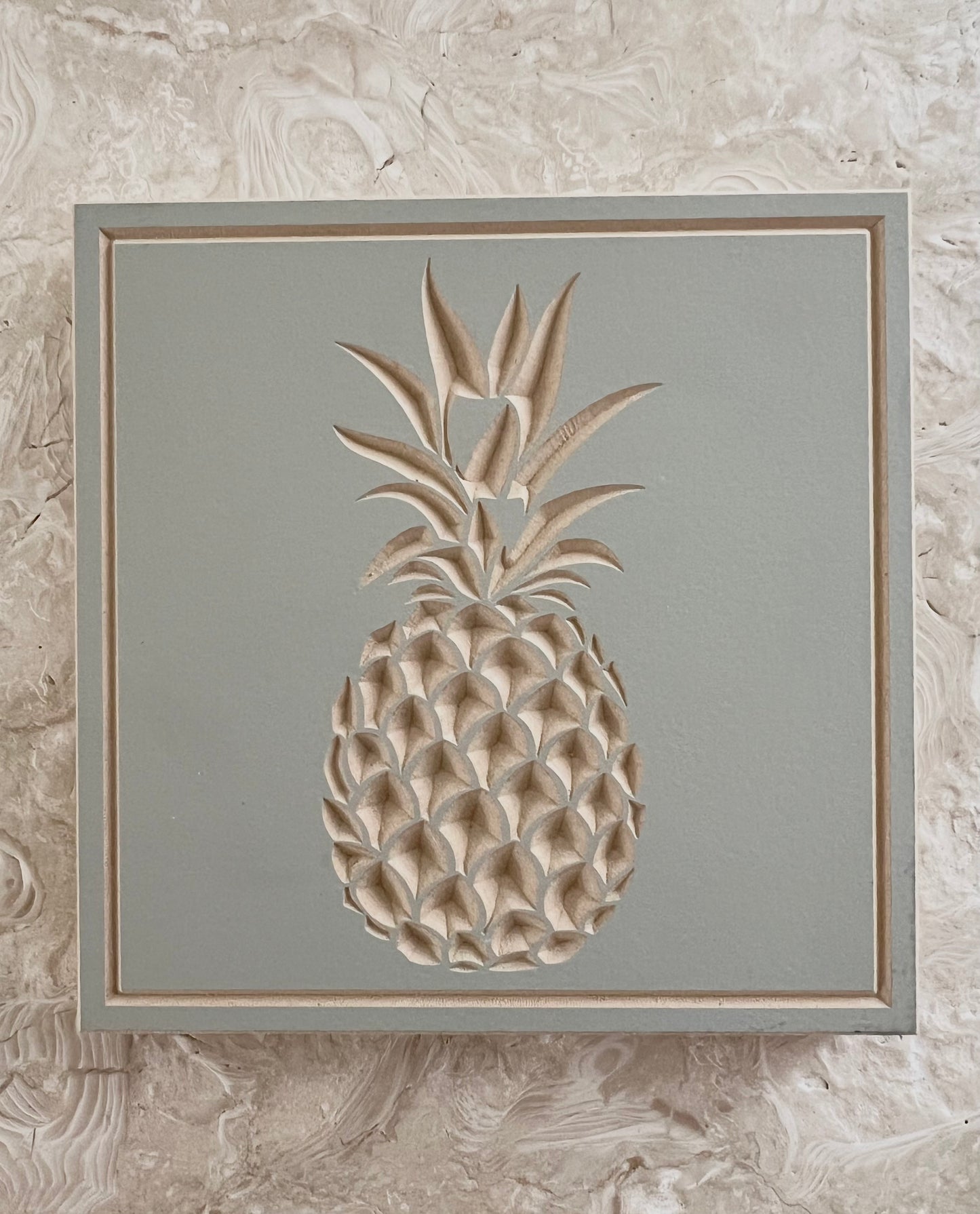Carved Coastal Wooden Tile