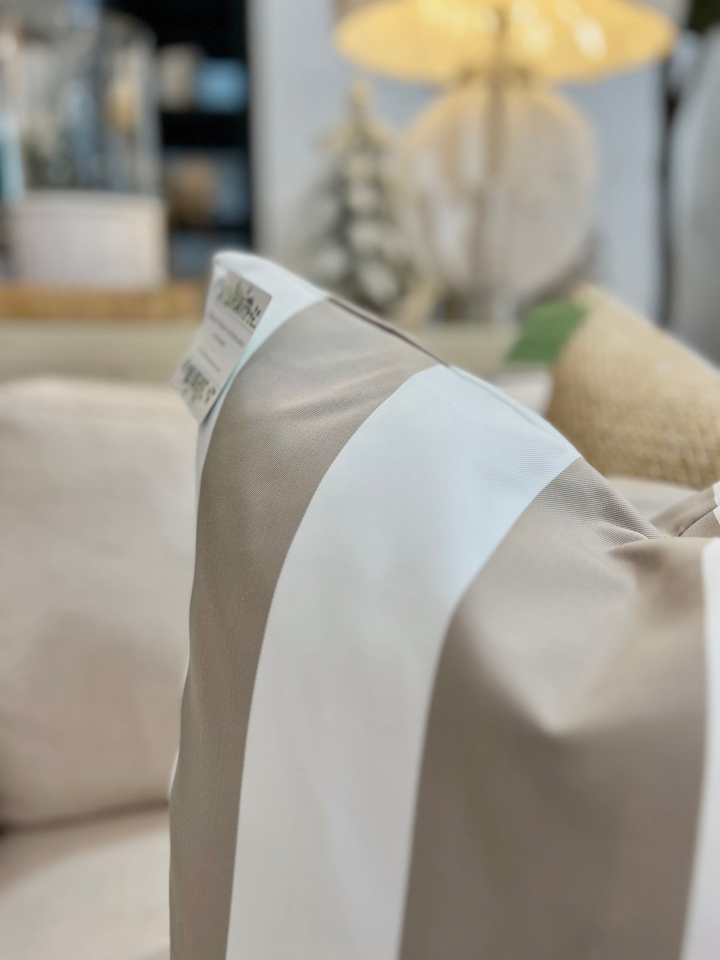 Neutral Cabana Stripe Indoor/Outdoor Pillow Cover
