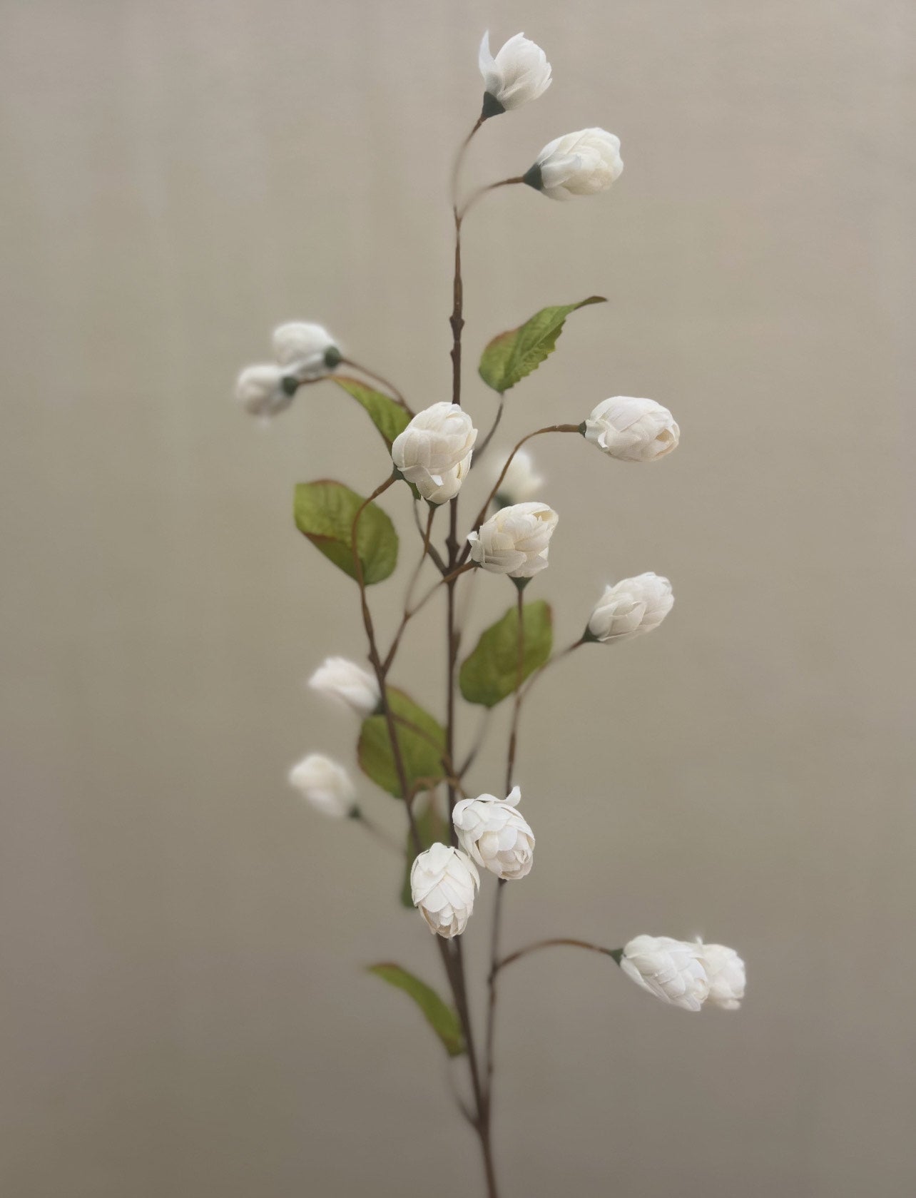 Faux White Peony Bud Flower