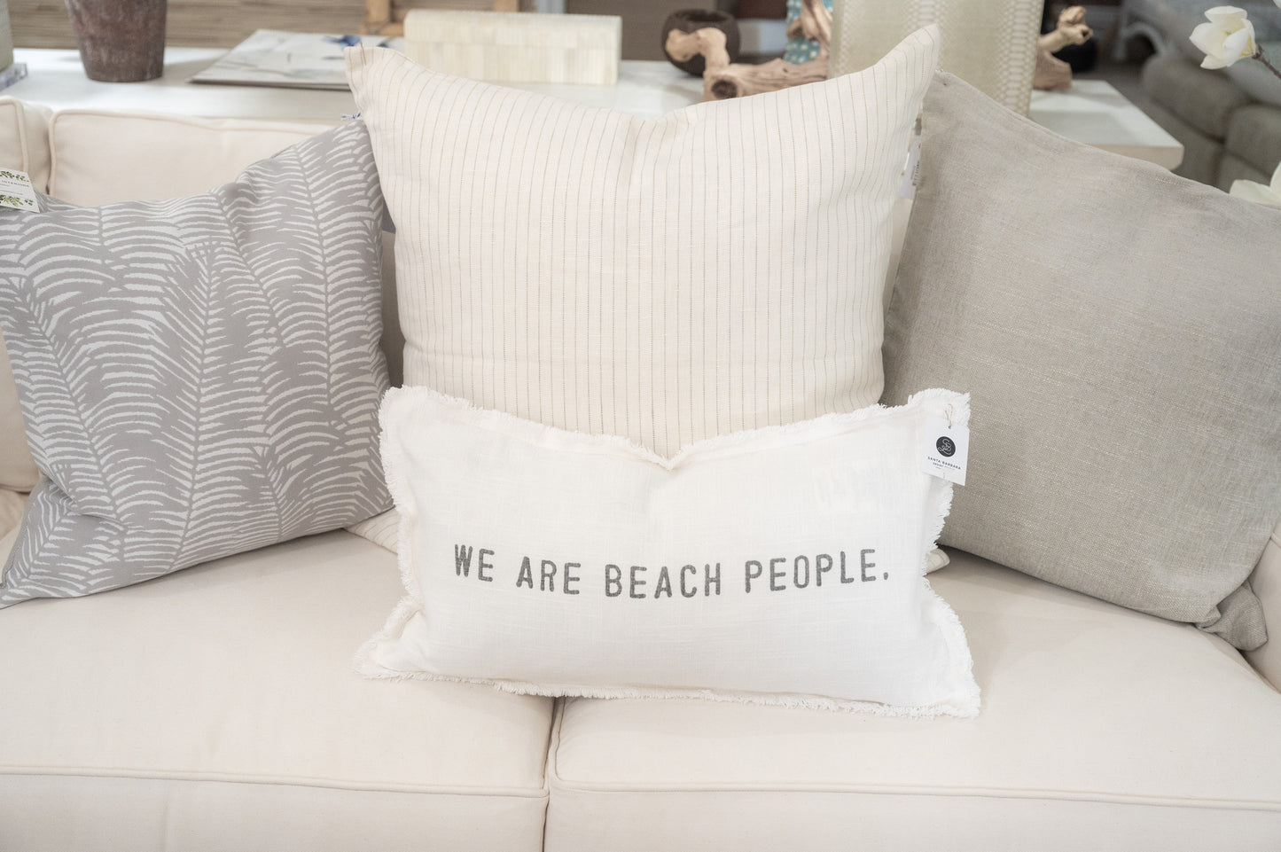 Grey & Cream Pin Stripe Indoor/Outdoor Pillow Cover