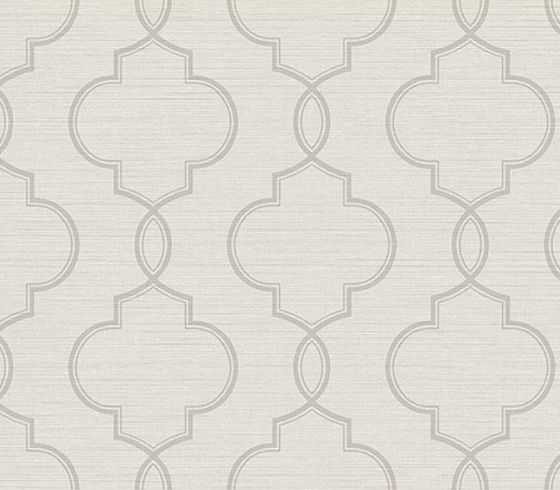 Light Gray Ogee vinyl Wallpaper