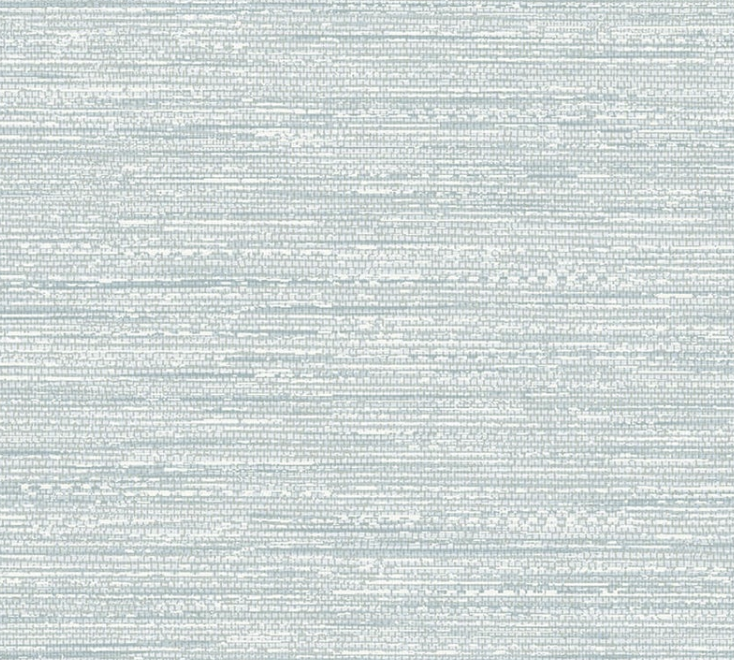 Pale blue & white faux grasscloth Wallpaper