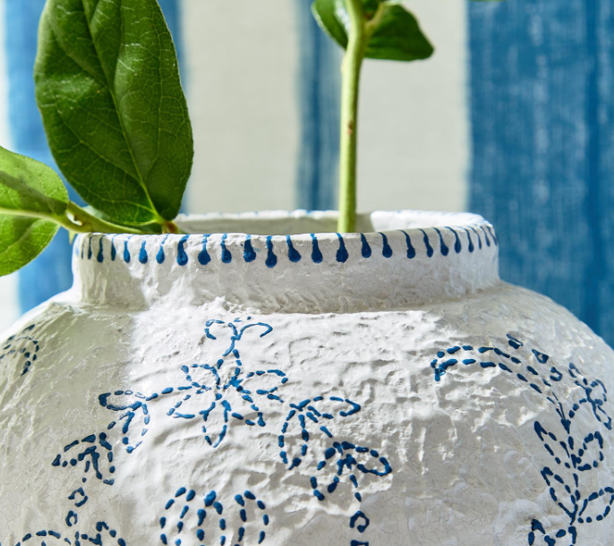 Mykonos Blue and White Vase