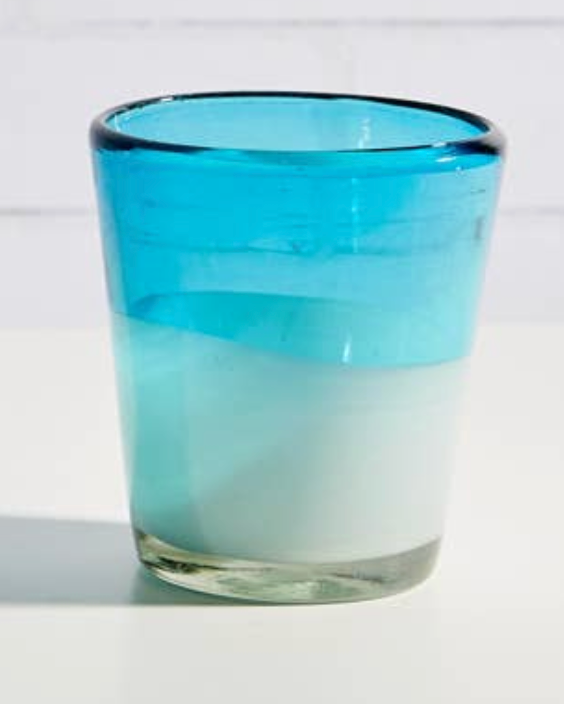 Mexican Handblown Glasses - Aqua