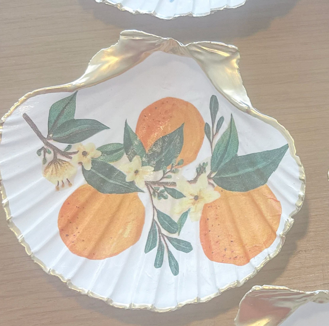Palmetto Summer- Orange- Medium Shell Trinket Dish