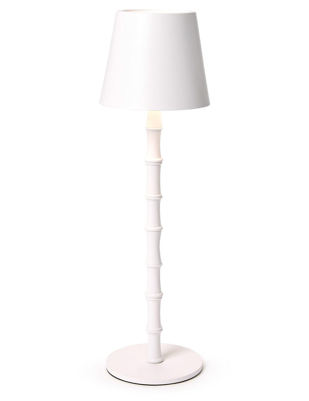 Cordless White Bamboo Lamp