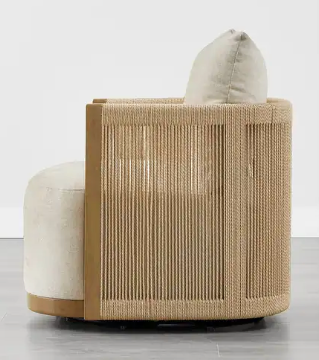Petite Natural Swivel Chair