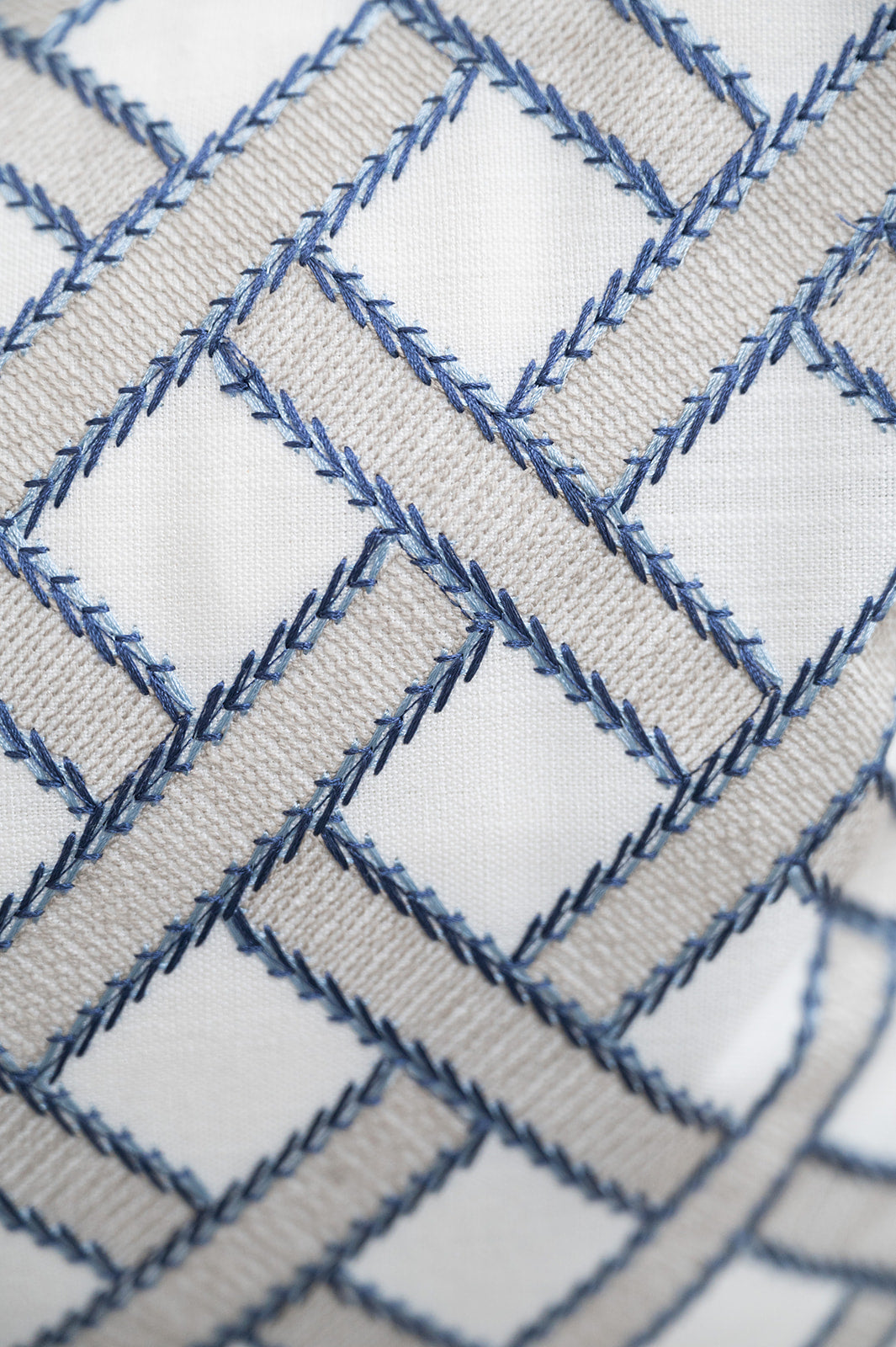Shoreline Trellis Embroidered Pillow Cover