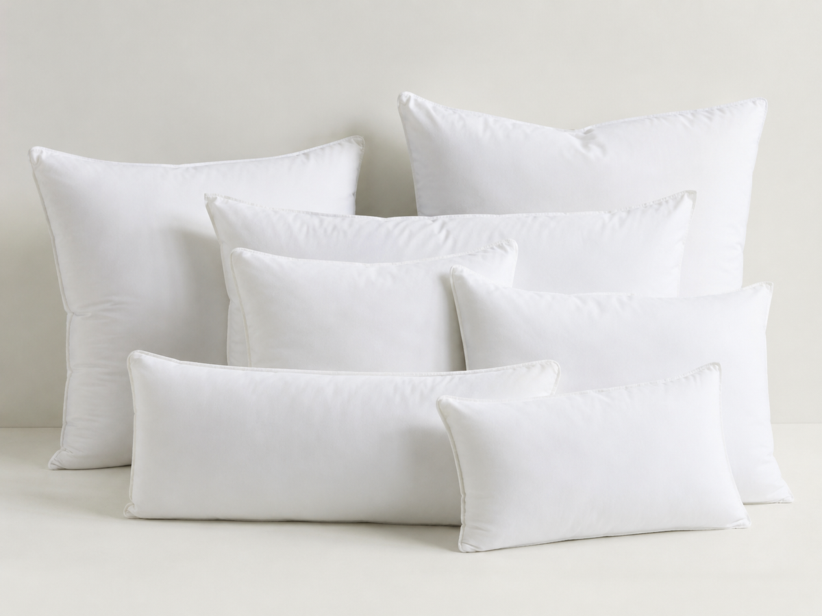95/5 Feather Down Pillow Insert: 95/5 22"x22" Feather/Down Pillow Inserts - Case of 18 - 38oz Fill Weight / $11.00 a unit