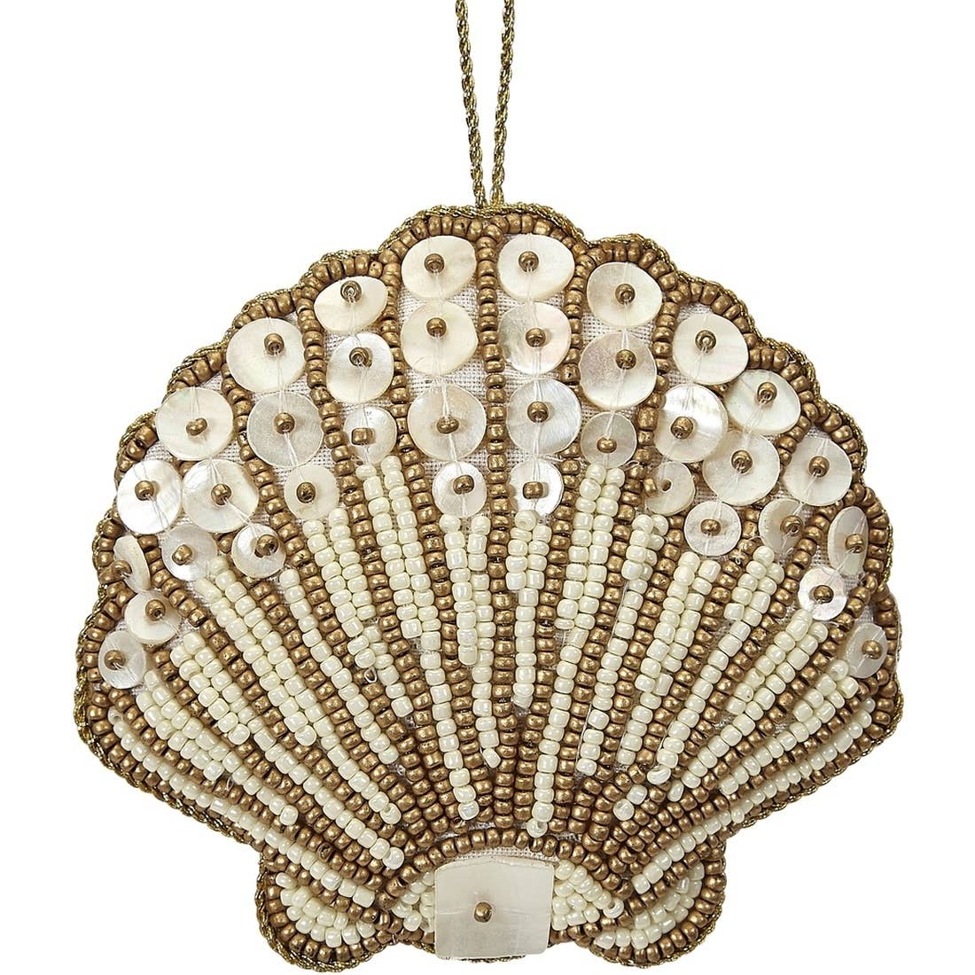 Scallop Gold & Beaded Ornament