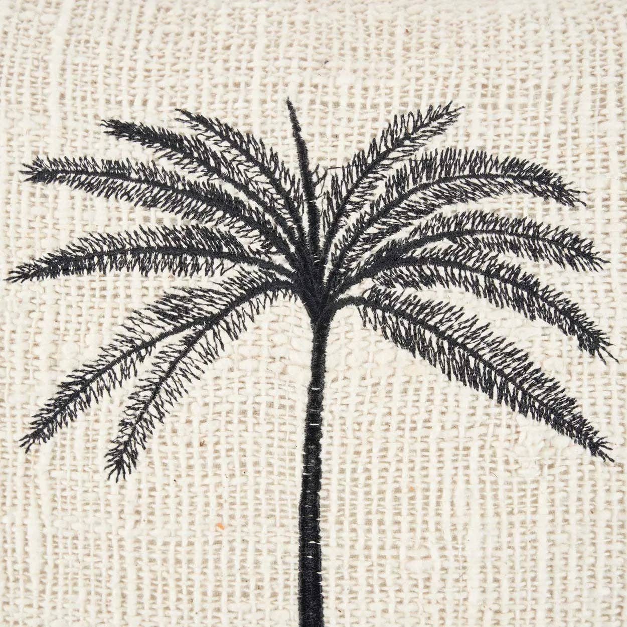 The Gili Palm Pillow Cover - Natural/Black