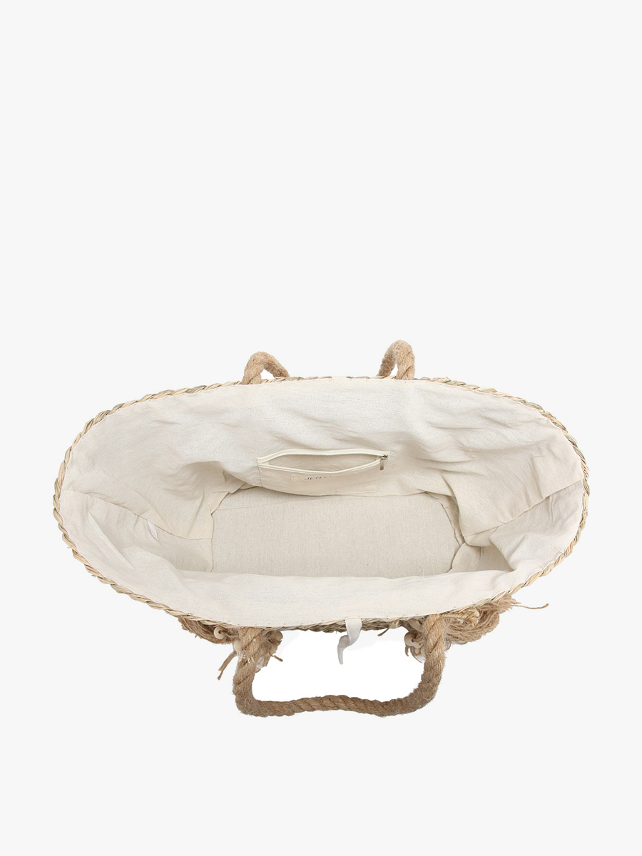 Alden Seagrass Tote w/ Knotted Rope Handles: Natural
