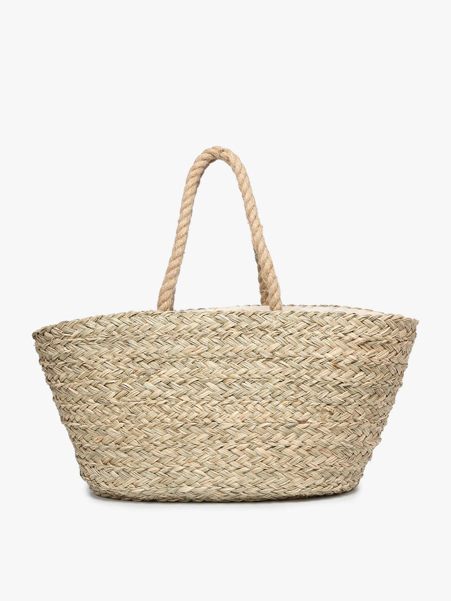Alden Seagrass Tote w/ Knotted Rope Handles: Natural