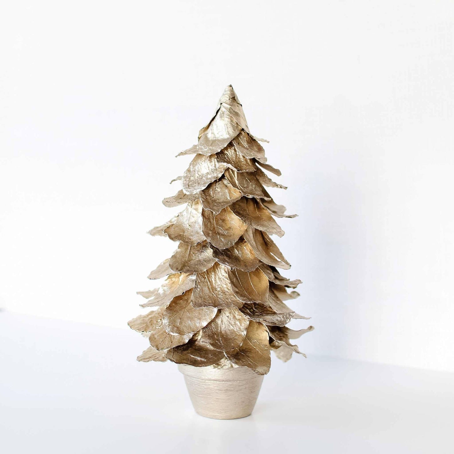 Potted Butterfly Leaf Cone Tree (Soft Gold)