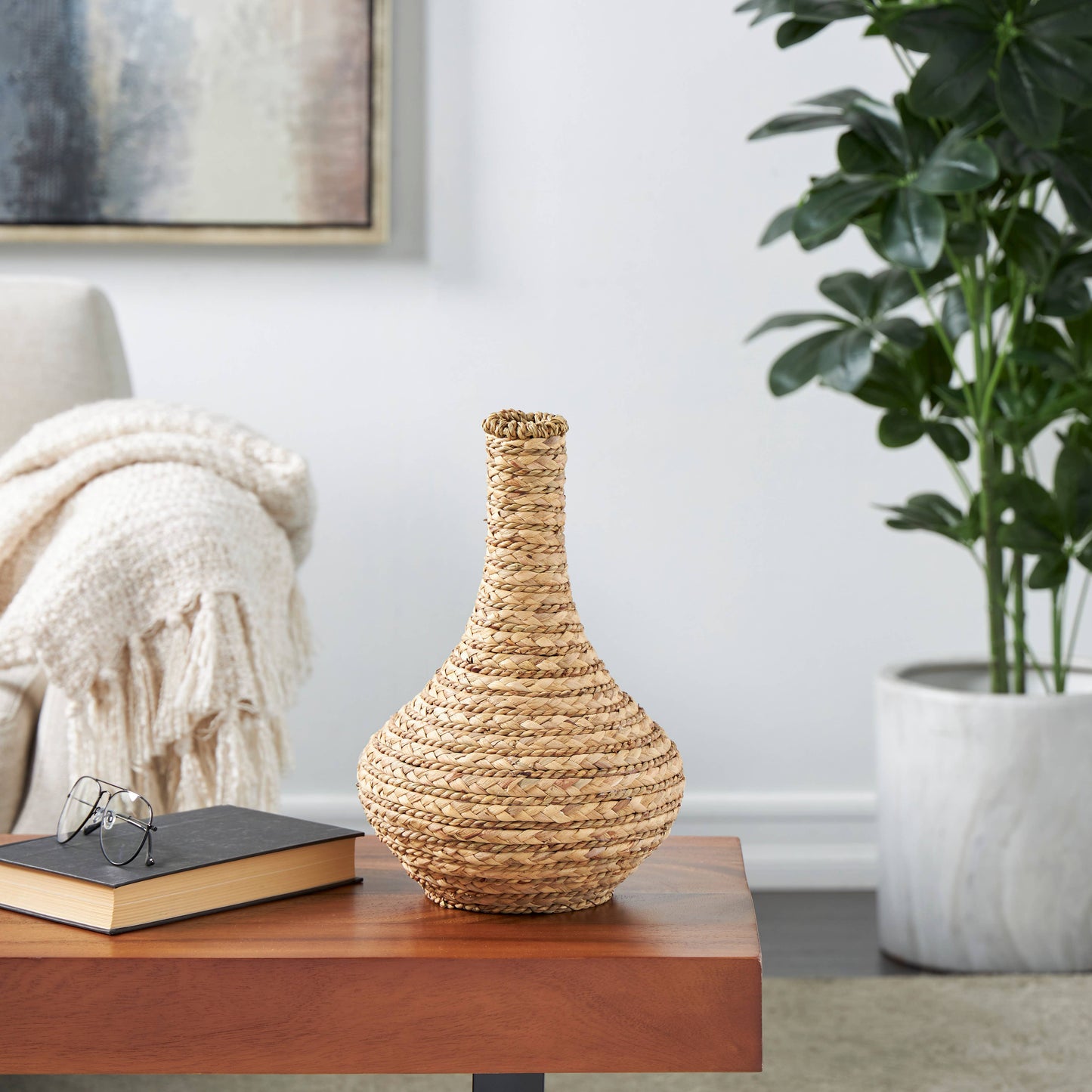 Natural Brown Seagrass Vase