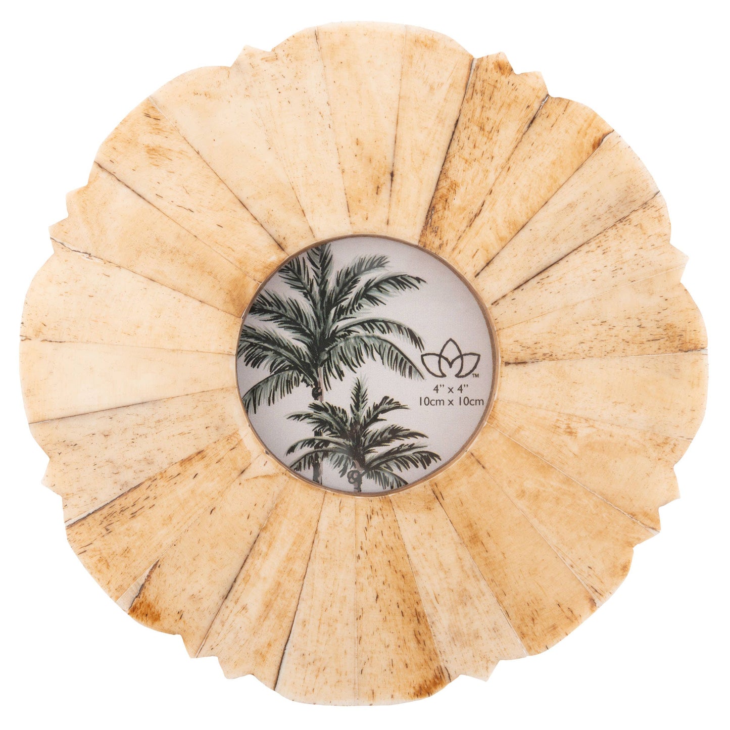 Natural Bone Picture Frame: Round Tawny