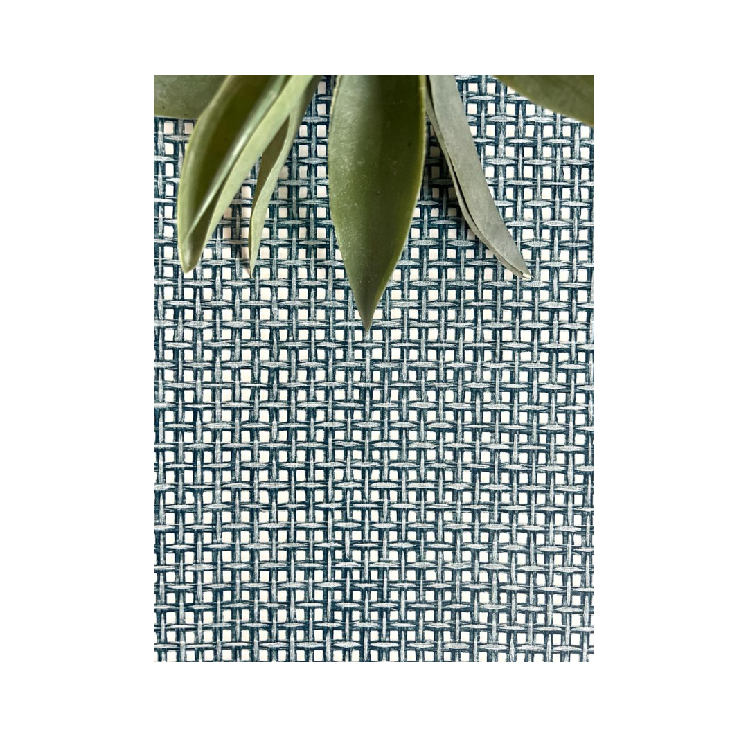 Natural Basketweave Wallpaper (Blue)