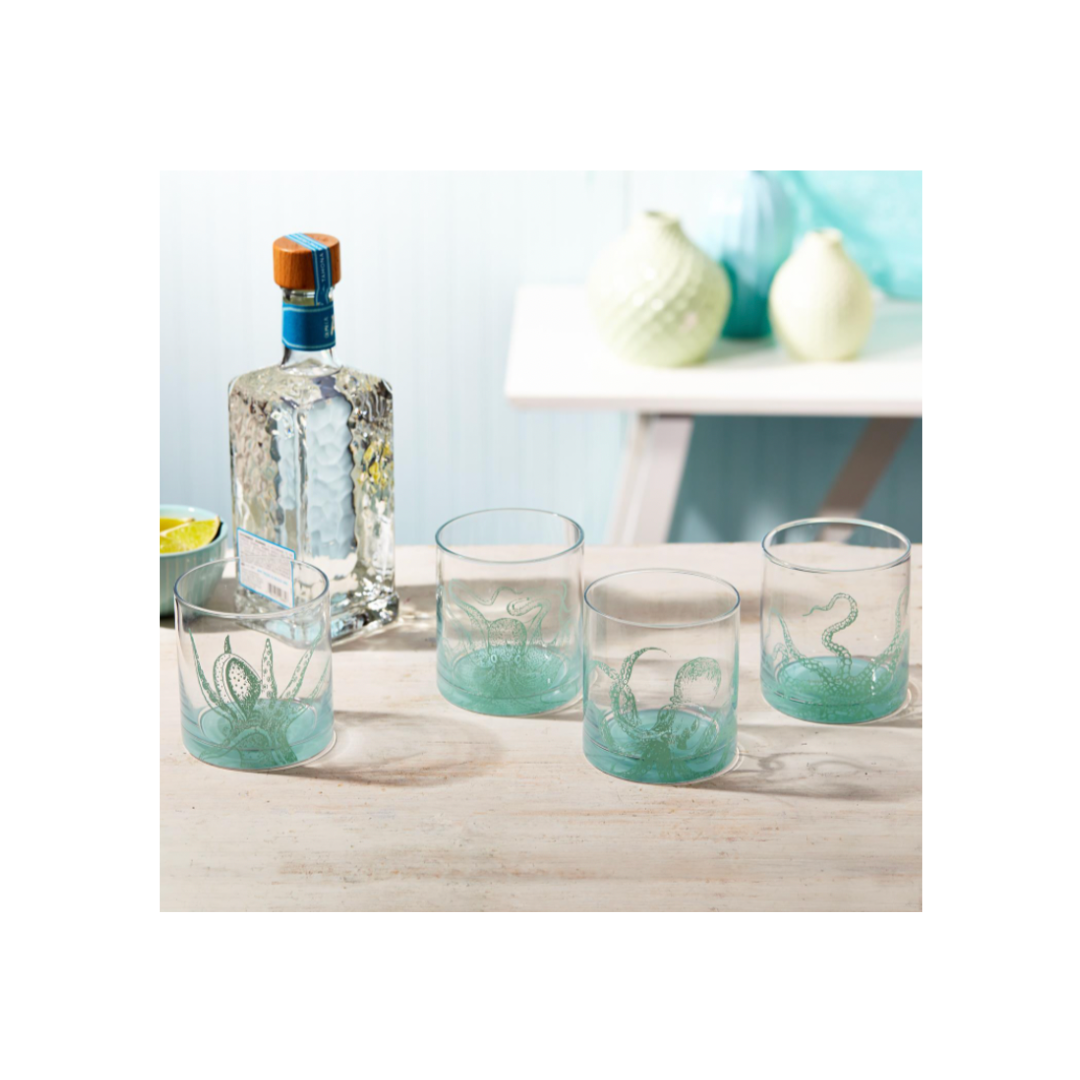 Octopus Double Old-Fashioned Glasses set of 4